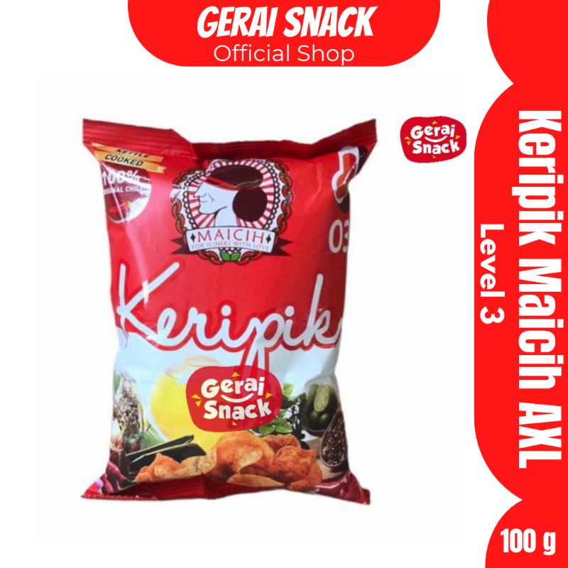 Keripik Maicih AXL Level 3 - Keripik Singkong Pedas Khas Bandung 100g