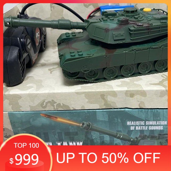 mainan tank remote control war tank hijau