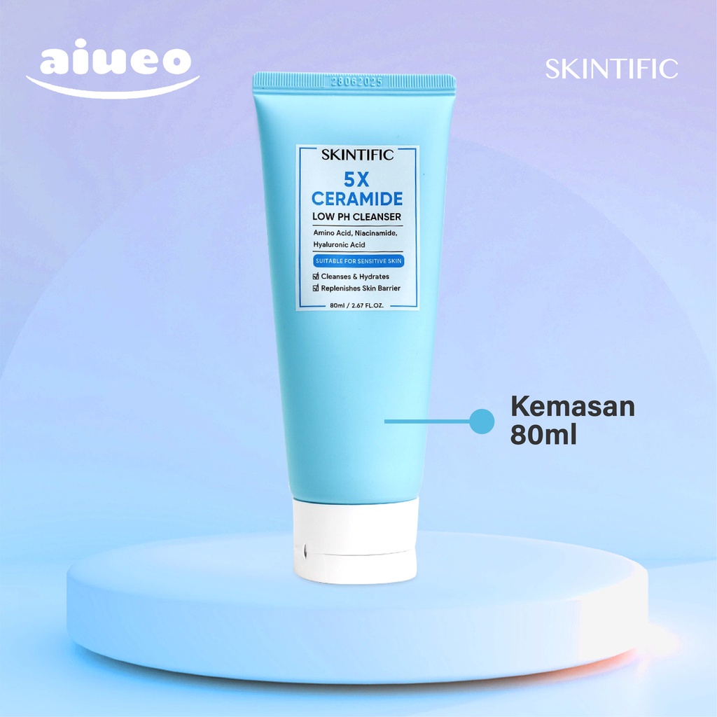 [FLASH SALE] - SKINTIFIC 5X Ceramide Low pH Cleanser Facial Wash Gentle Cleanser For Sensitive Skin 80ml Face Wash Sabun Cuci Muka Pembersih Pencuci Muka