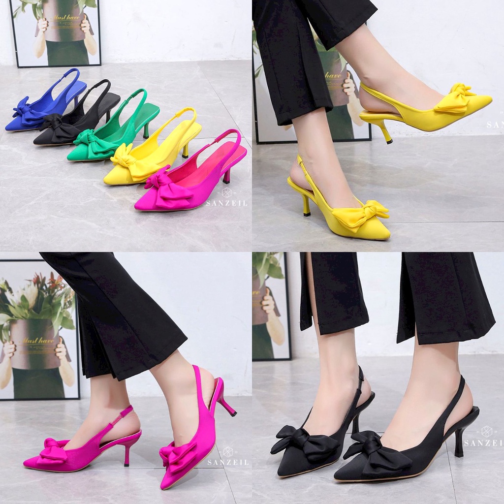 Heels Wanita GO189 Heels Import Tali Belakang