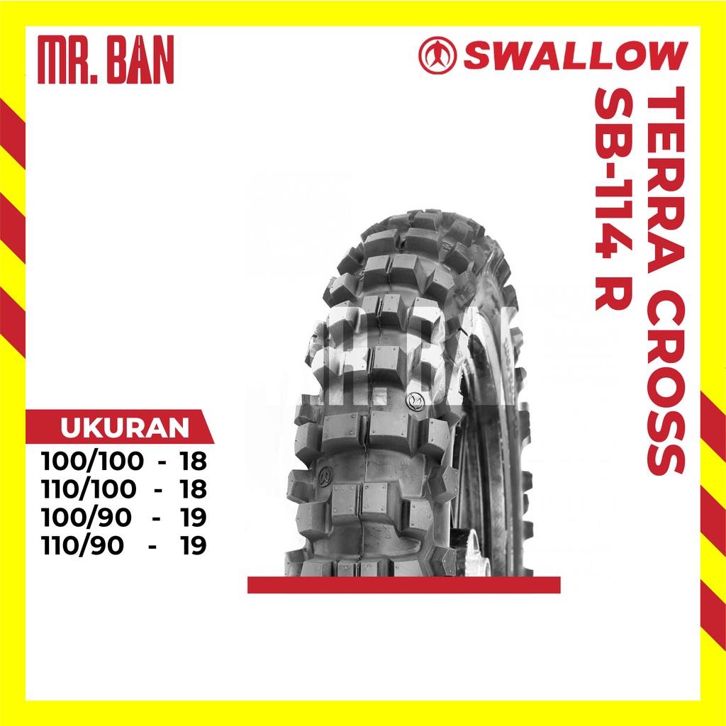 BAN LUAR MOTOR TRAIL RING 18 RING 19 SWALLOW TERRA CROSS SB-114 TUBETYPE 100/100 110/100 100/90 110/