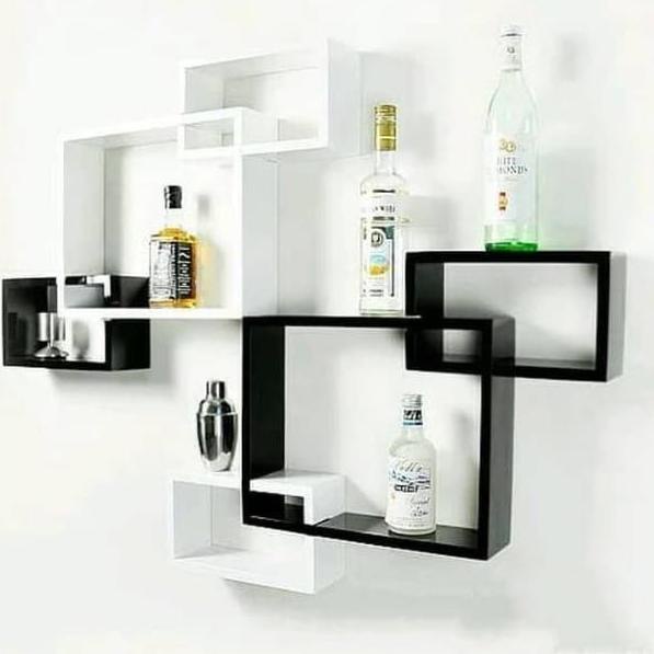 Terpercaya RAK DINDING SERBAGUNA - Hiasan Dinding, Rak dinding, kotak, tempel, Minimalis, Sudut, Kam