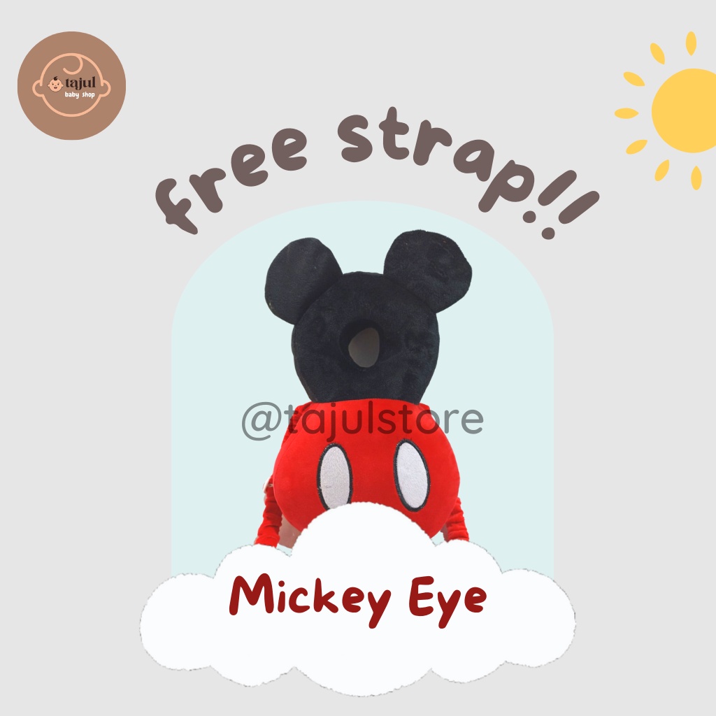 Bantal Pelindung Kepala Bayi Edisi Kartun Disney Mickey Eye+Strap