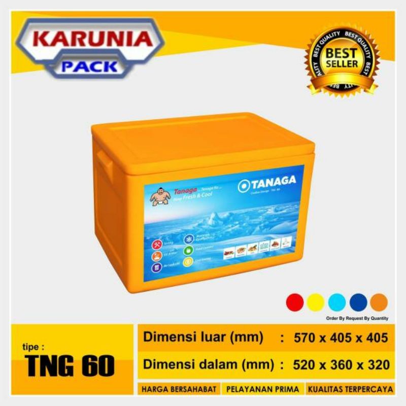 TANAGA PENDINGIN IKAN DAN DAGING COOL BOX ES COOLER BOX ICE UKURAN 60 LITER KUAT TAHAN LAMA