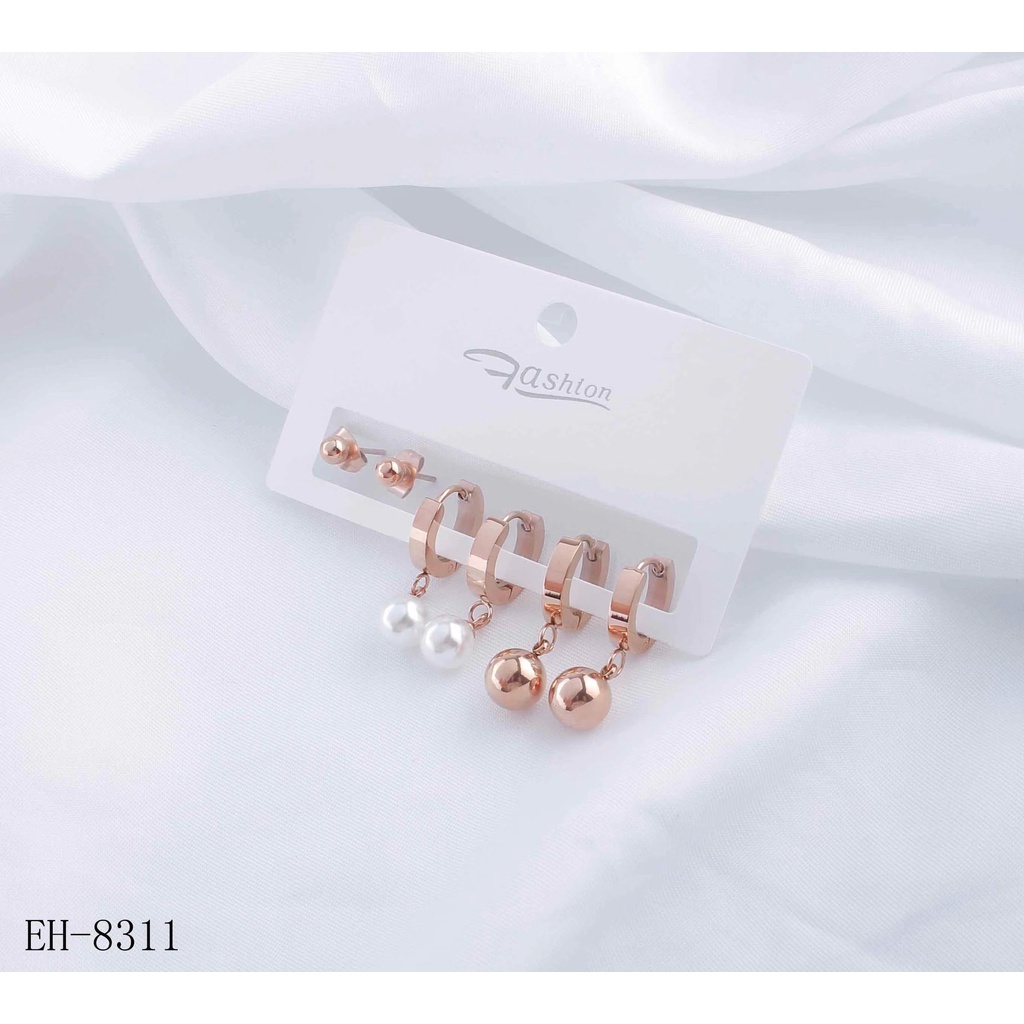 Anting Titanium Permata Warna Warni Perhiasan Fashion 8311/8295