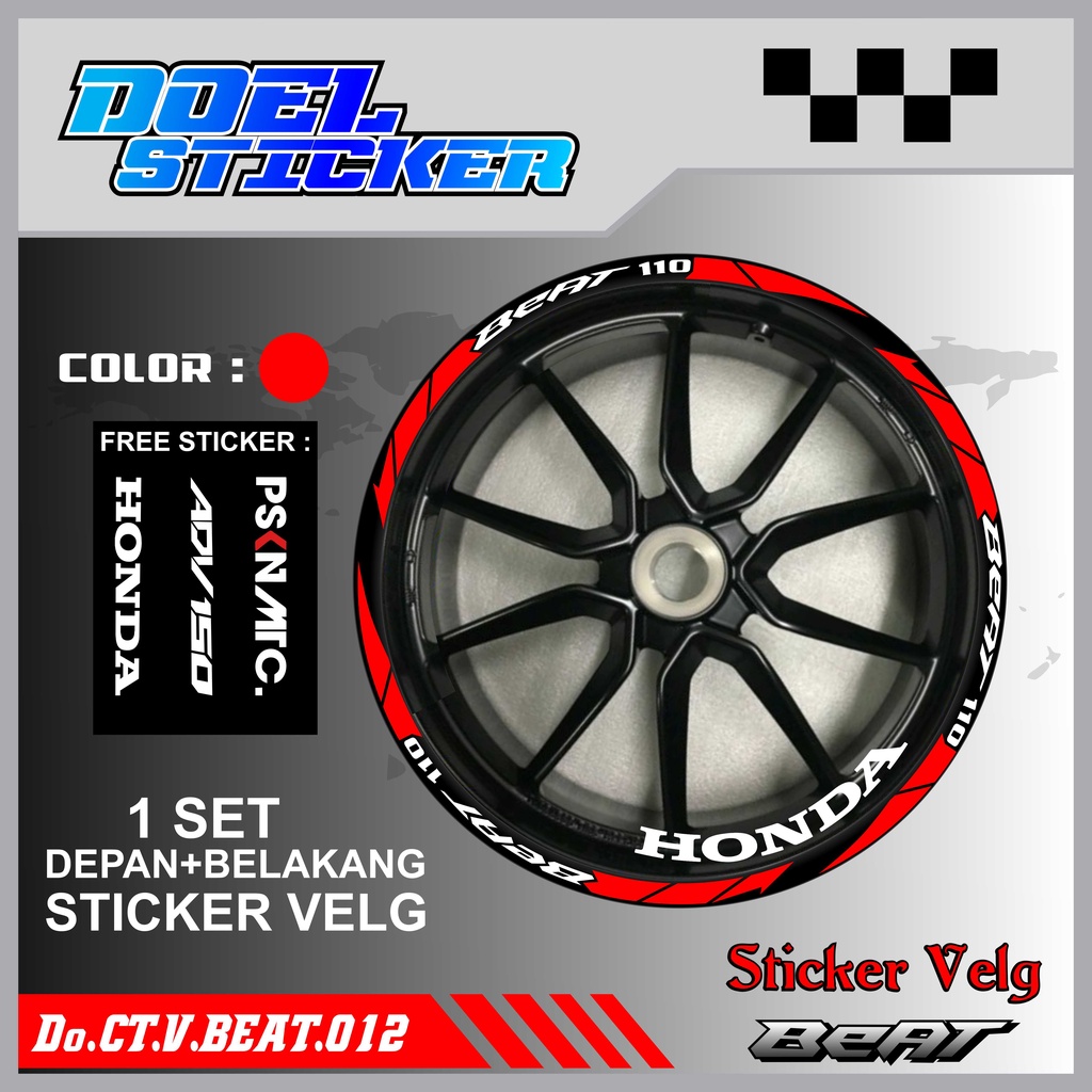 STICKER CUTTING LIST VELG HONDA BEAT VARIASI MOTOR DOEL 012