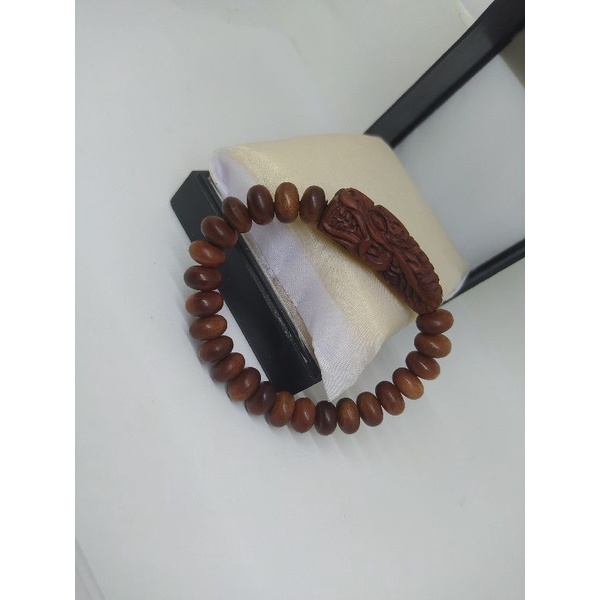 Gelang kayu Bertuah setigi ukiran naga