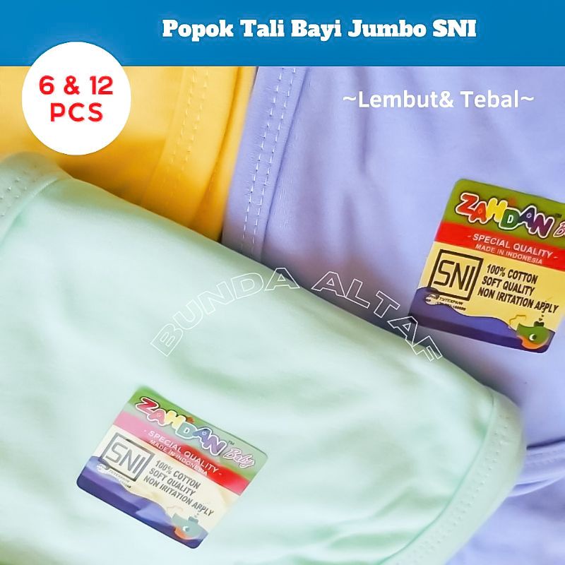 Popok Tali Bayi Jumbo Polos Tebal SNI 6 pcs [ Bunda Altaf ]