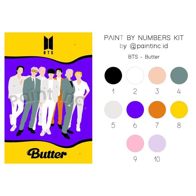

Paint by Numbers Kit: BTS - Butter | Paint Inc. ID | Painting Kit | Non COD