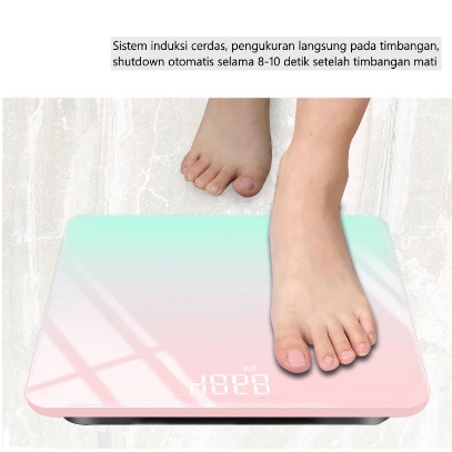 Timbangan Badan Digital Dengan Ungu Pink Gradien Pelangi / Timbangan Badan Motif Pelangi