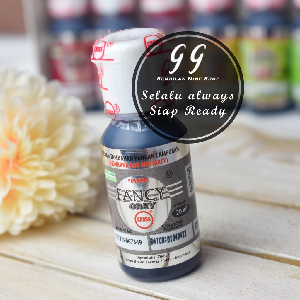 FANCY GREY Cross Food Coloring Oil Base 20 ML Abu-abu Pewarna Makanan Edible Colours