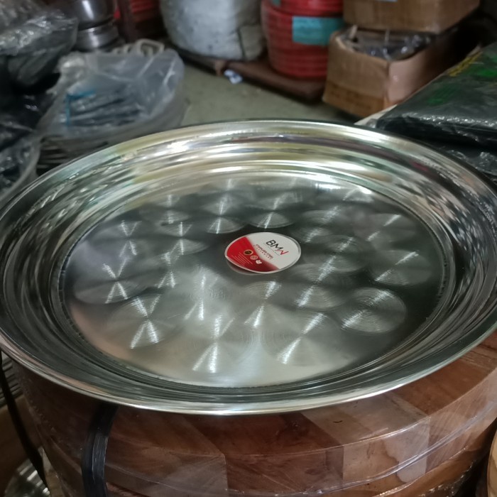 Nampan Nampan Bulat Polos Stainless 40Cm / Nampan Bulat Stainless Steel /Baki