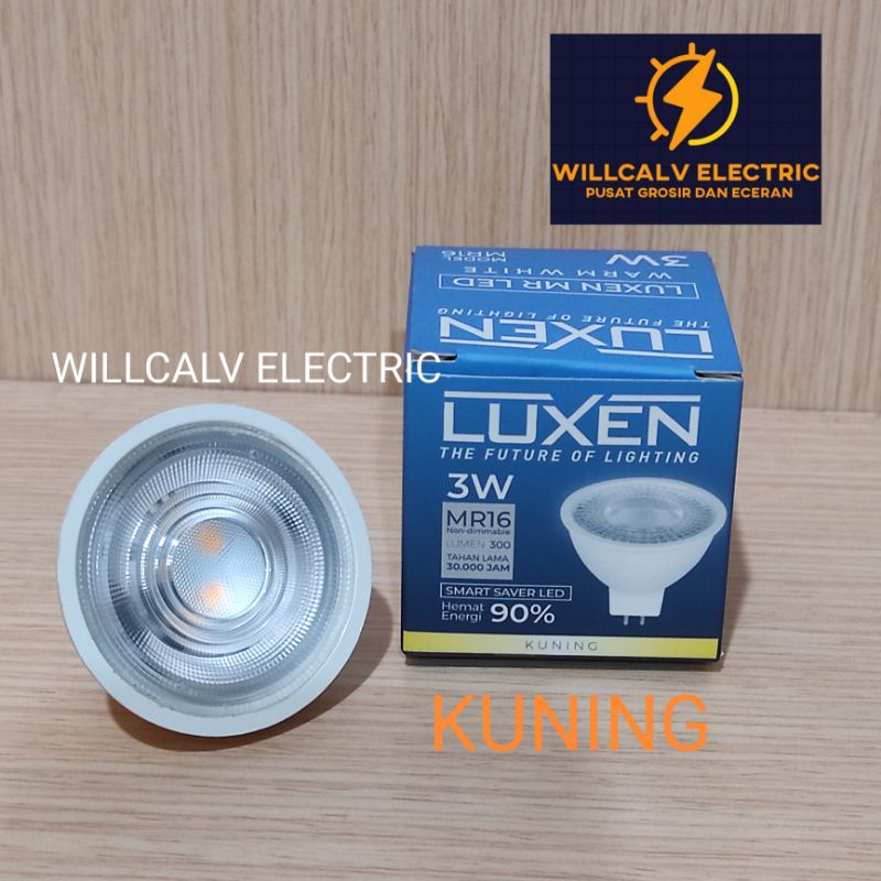 LAMPU LED MR16 LUXEN 3W 5W SPOTLIGHT HALOGEN / LAMPU LUXEN MR16 3W 5W LED HALOGEN Cahaya kuning