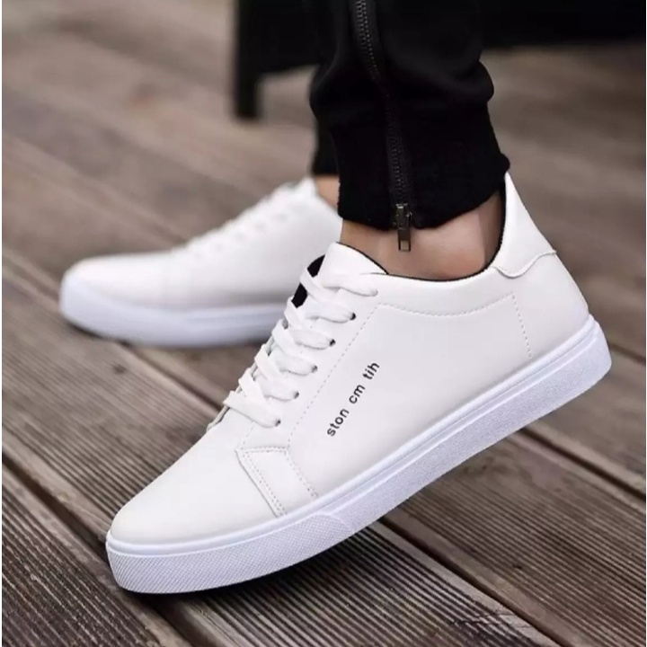 sepatu pria motif putih polos