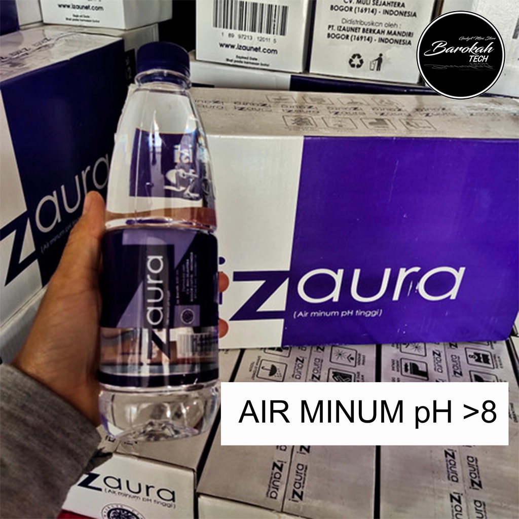 

Air minum pH >8 "iZaura" 3 Botol Rp 32.000