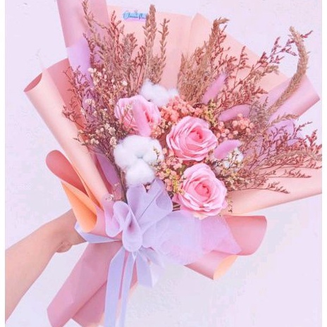 

Buket Bunga Preserved Dried Flower (Large) Wisuda, Ulang Tahun, Anniversary, Hari Ibu, Perayaan lainnya - Medium Artificial Flower Bouquet Graduation, Birthday, Anniversary, Mother's day