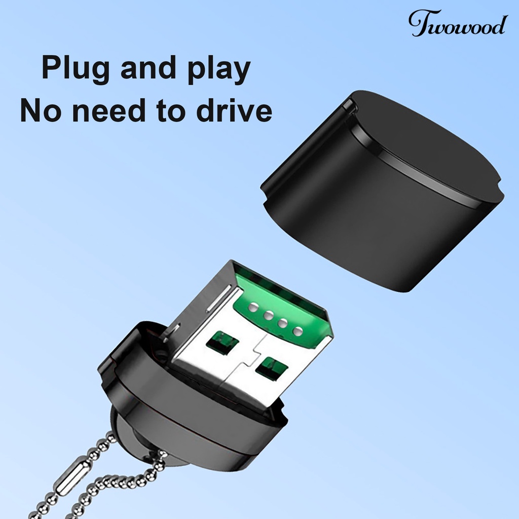 Twowood Card Reader USB Mini Portable Transmisi Kecepatan Tinggi Untuk Komputer