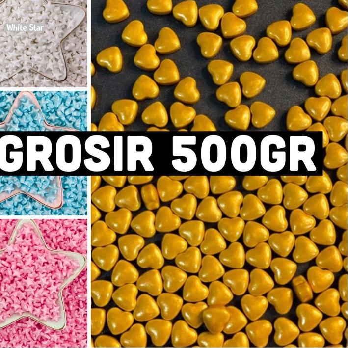 

10.10 ✨Promo✨ Sprinkle Grosir Rose Paw Heart Love Star Mickey Mermaid Unicorn Eye candy 500gr Hiasan Cake !!