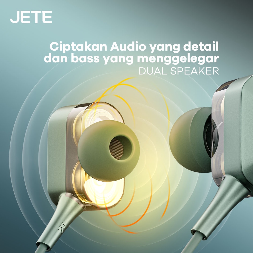 Sport Headset Necklace Bluetooth JETE 10 Pro - Garansi 2 Tahun