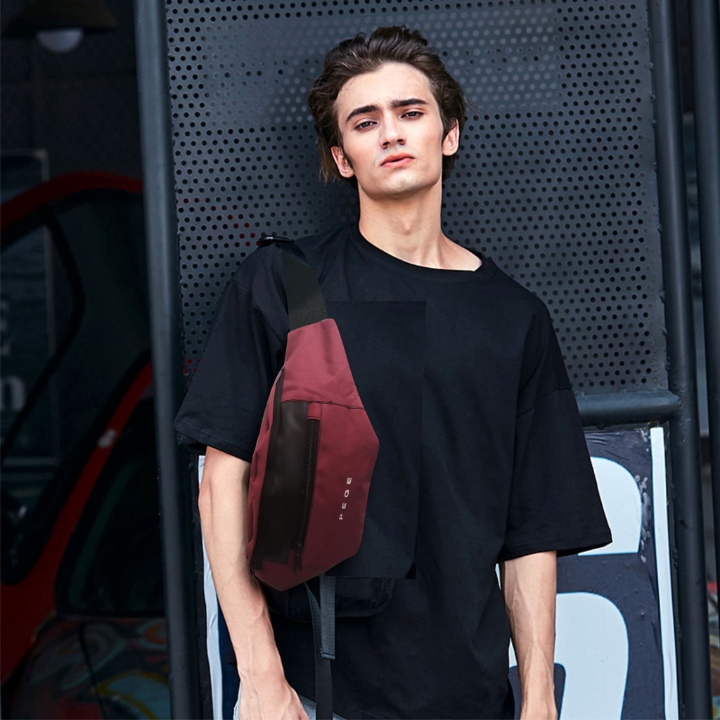 Tas Selempang Waistbag Pria PEGE Slempang Slingbag Bahu Cowok Kasual Keren Murah - PG 8860