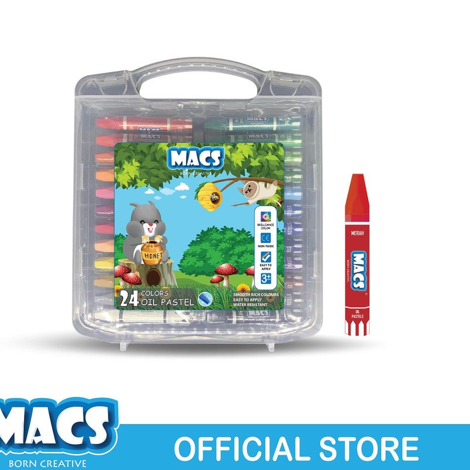 

New Trending Macs Crayon Oil Pastel Color 24 Warna