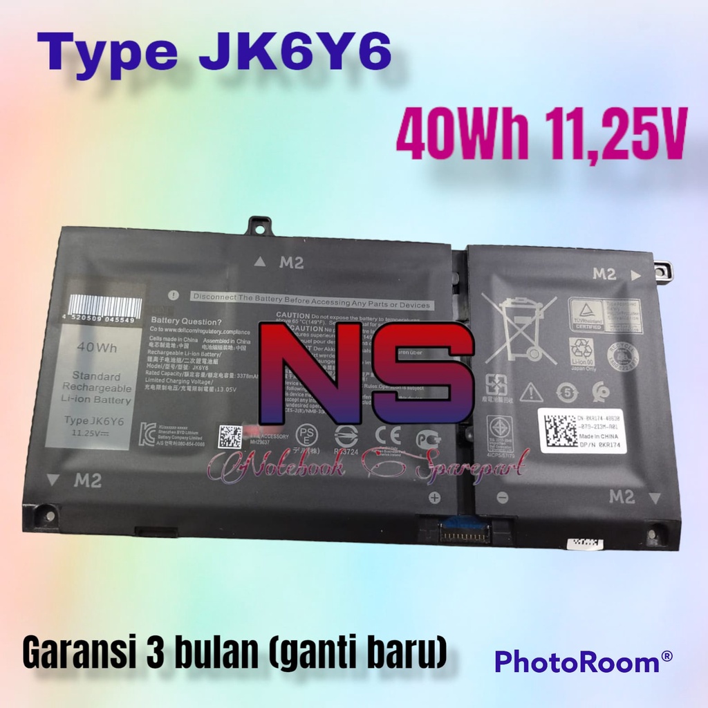 BATERAI BATTERY DELL LATITUDE 3410 3510 JK6Y6 ORI