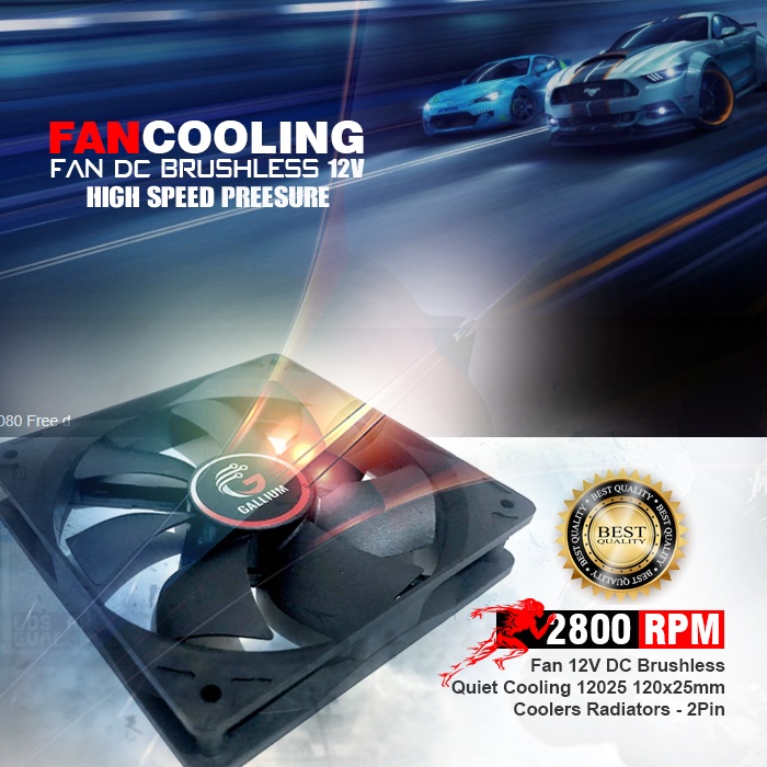 Cooling Fan Pc / Fan Casing Gallium High Speed 2800Rpm DC 12V 12cm