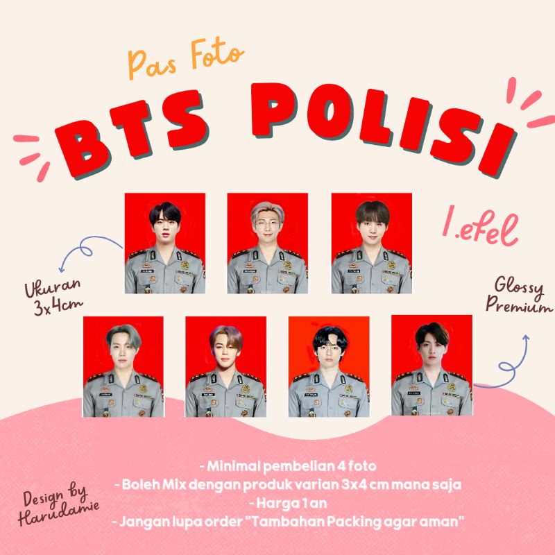 PAS FOTO BTS POLISI 3X4 CM