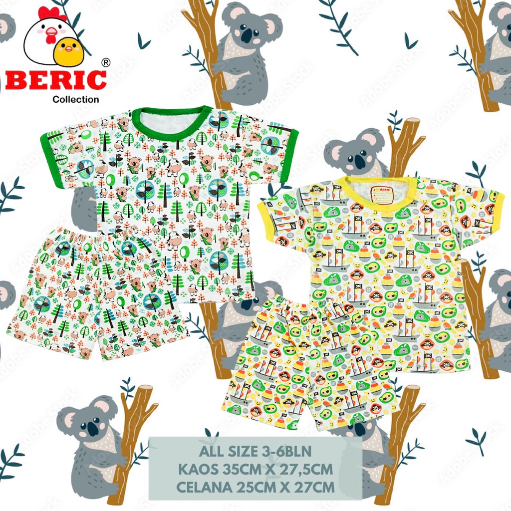 Setelan Baju Bayi Laki Laki 3-6 Bulan isi 2 set