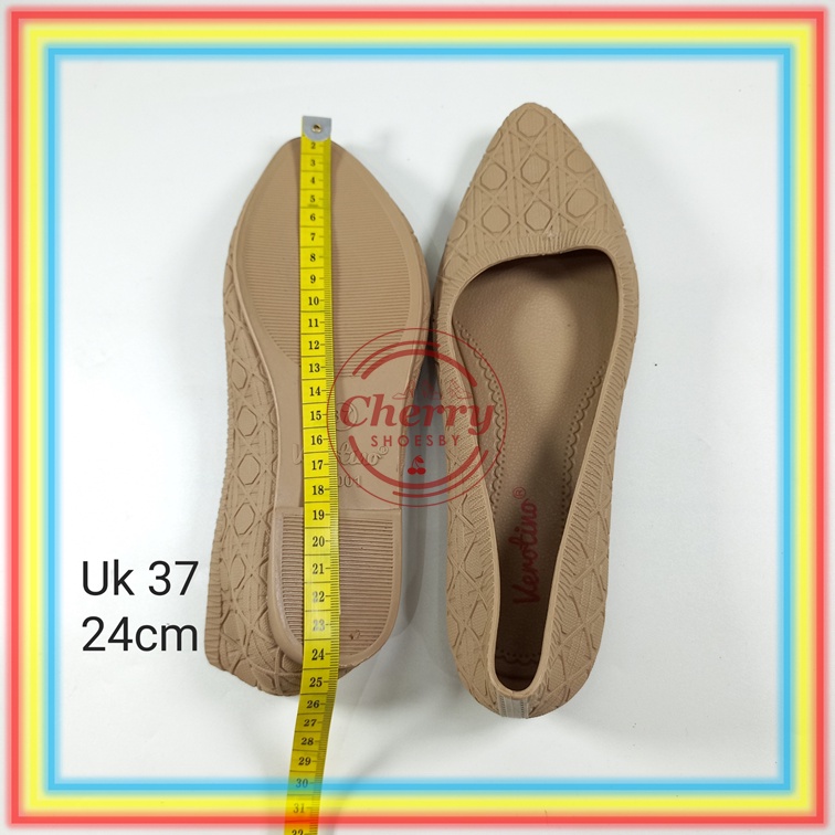 A001-3 Sepatu Wanita Verotino Flat Shoes Lentur Jelly Cewek Glanzton Rumah Sekolah Kuliah Kerja