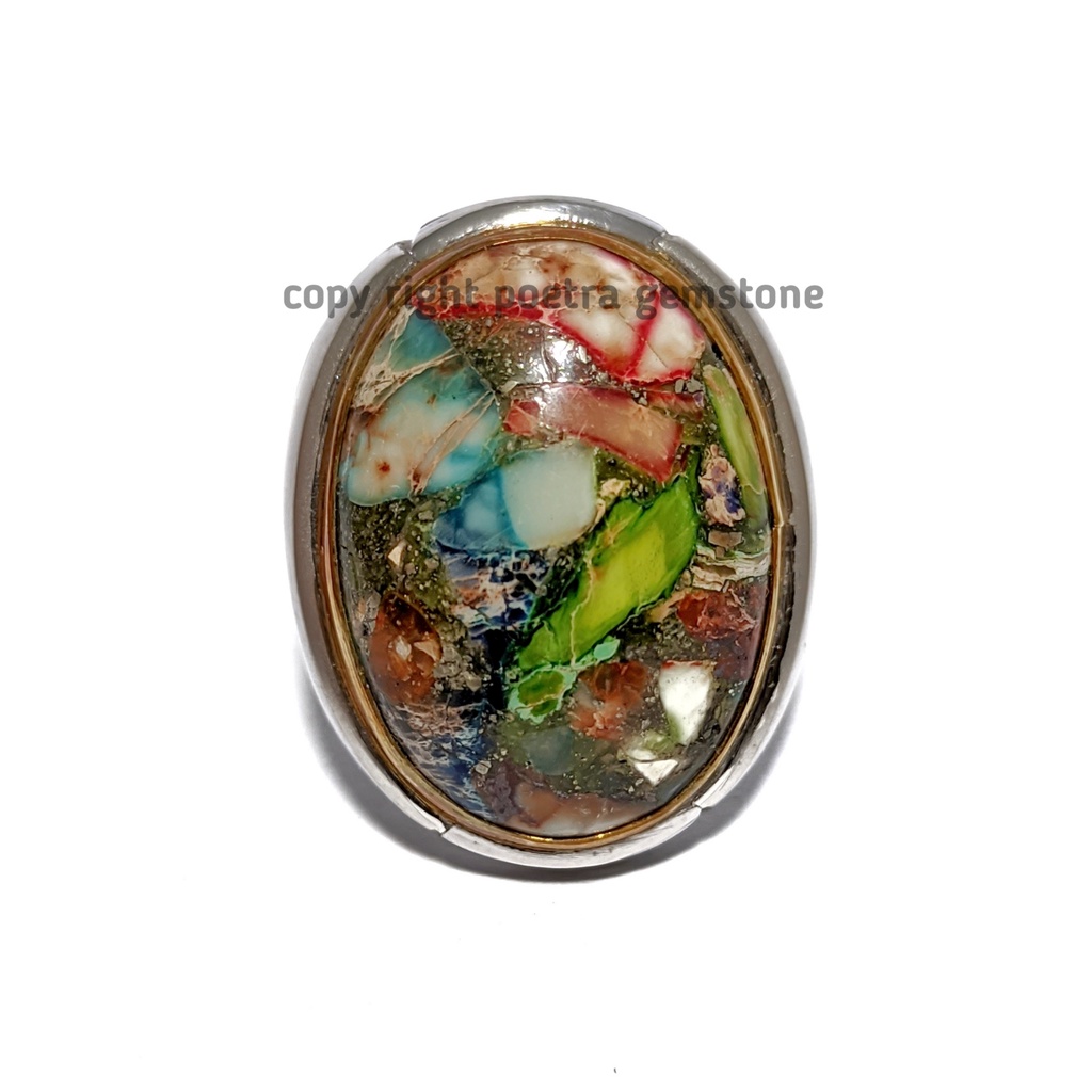 Natural Batu Akik Pirus Pancawarna Afrika Original PPA17
