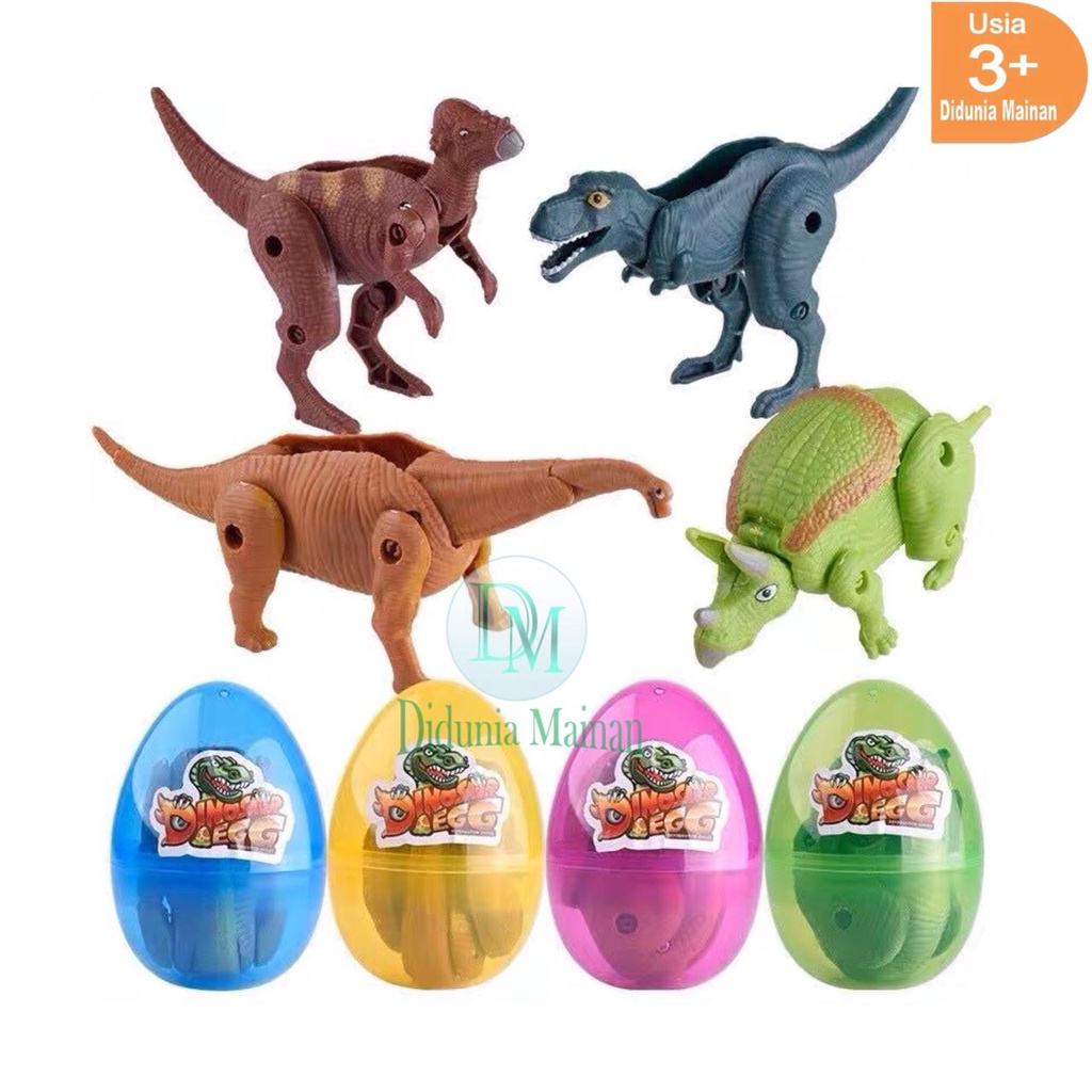 Mainan dinosaurus telur figure dino bongkar pasang surprise egg dinosaur