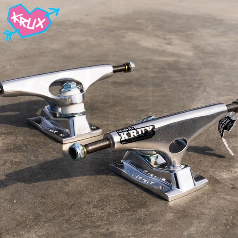 KRUX 8.00in K5 Polished DLK Silver Standard Trucks Skateboard