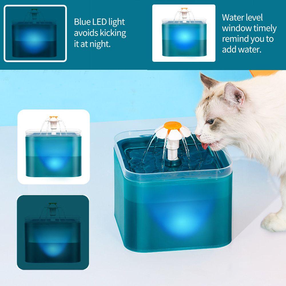 Solighter Pet Water Drinker Bisu Lepas Bermanfaat Dengan Lampu LED Smart Dispenser Air Peliharaan