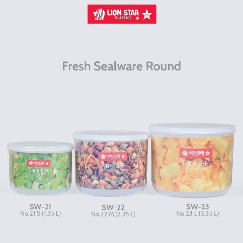 ( BISA COD ) LION STAR SW-21/22/23 / TEMPAT MAKAN BULAT / SEALWARE ROUND FRESH SMALL,MEDIUM,LARGE / TOPLES MAKANAN / TEMPAT SNACK PLASTIK / TOPLES MAKANAN BULAT / TEMPAT PENYIMPANAN MAKANAN / TEMPAT CEMILAN