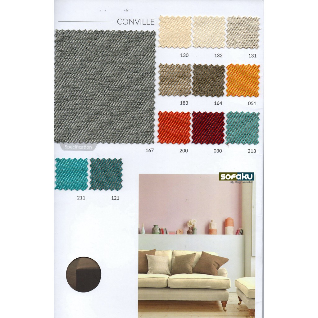 SOFAKU : CONVILLE Ateja Body & Soul 1st Collection Bahan Kain Sofa Tebal Premium Fabric Mebel Jok Ba