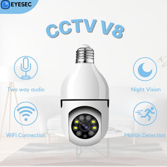 EYESEC Kamera CCTV LAMPU Bohlam IP Camera CCTV Wifi Wireless 3MP HD
