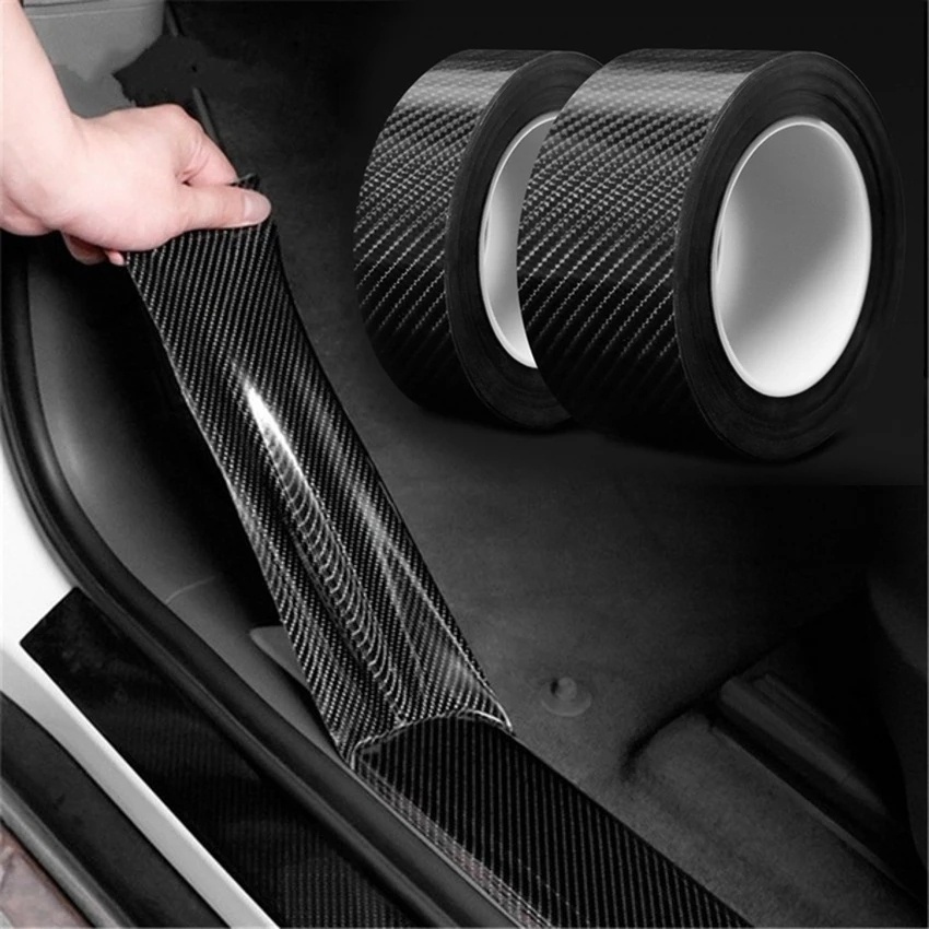 Stiker Strip Carbon Fiber 3D 5 / 3M Pelindung Pintu Samping Mobil DIY Anti Gores