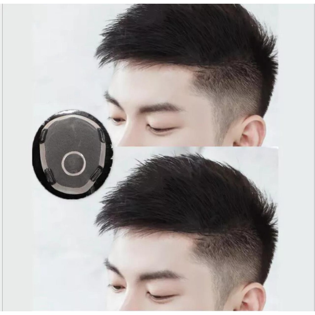 wig cowo tipis wig pria wig botak wig penutup botak G16999