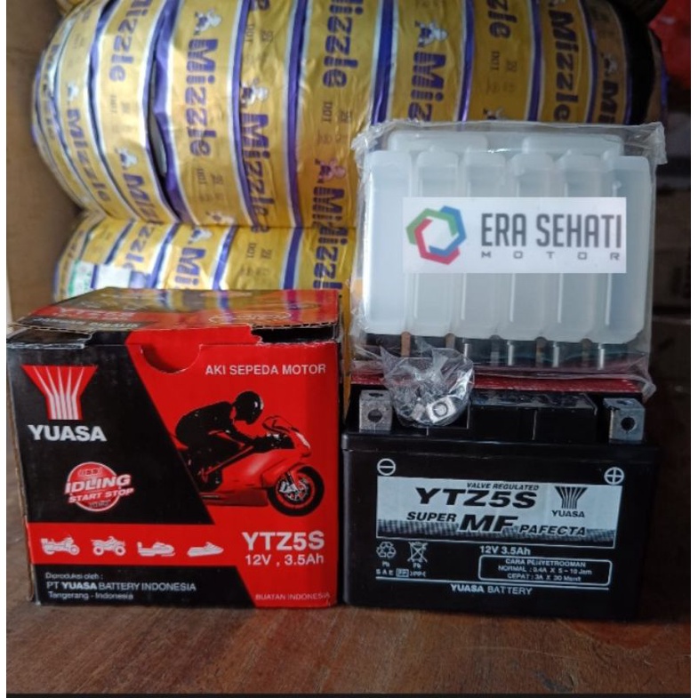 "Aki Motor Beat Vario 110 Blade Scoopy Spacy Revo YTZ5S YUASA