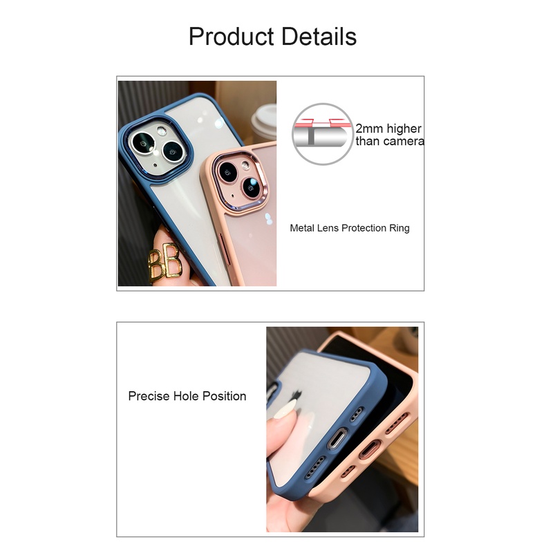 Kamera Mewah Lensa Perlindungan Untuk Shockproof Iphone 14 Pro Max Premium Metalik Ungu12 13 Pro Max Iphone14 Plus Bezel Silikon Tertutup Penuh Transparan Bening Keras Belakang Cove