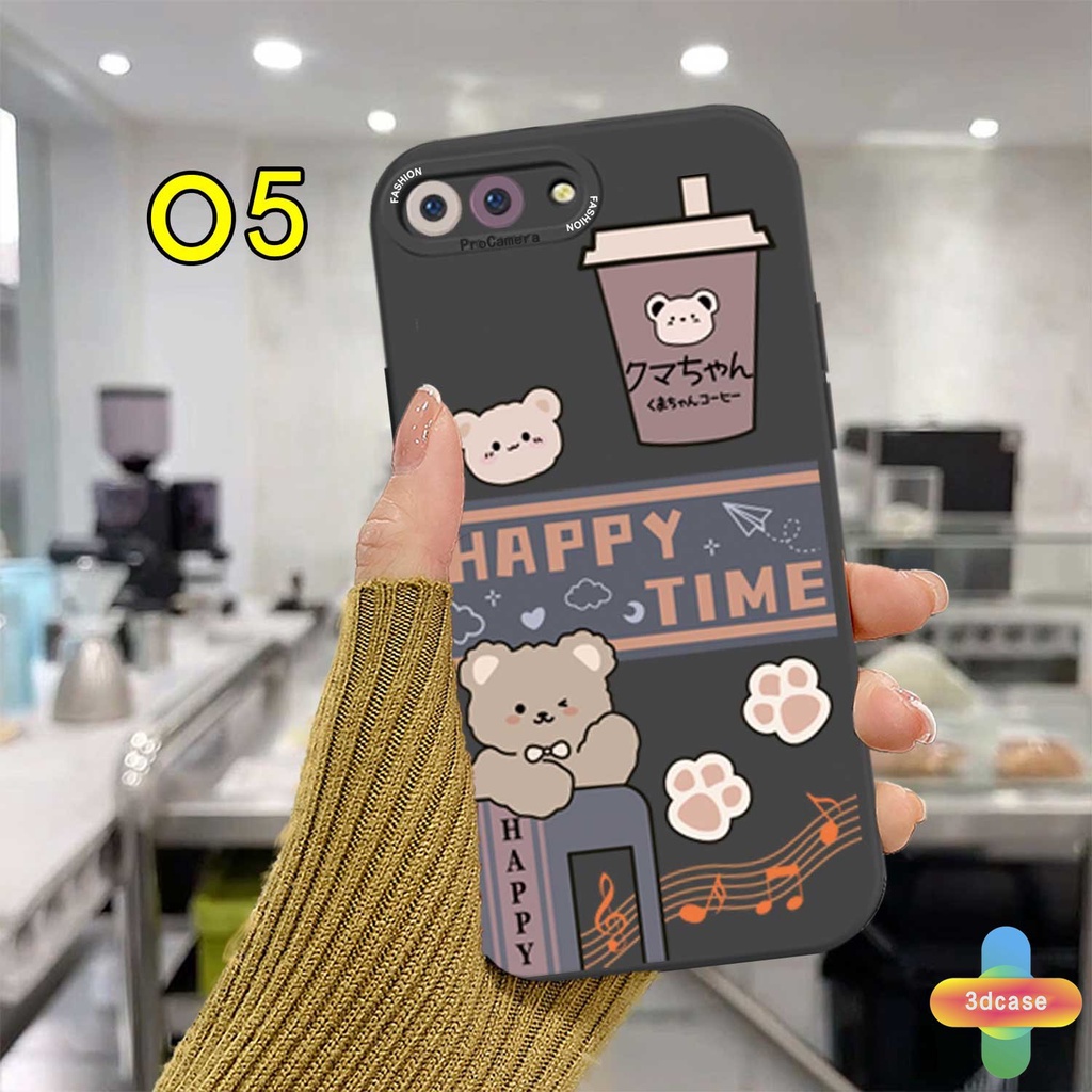 Casing OPPO A15 A54 A5S A3S A16 A95 A7 A5 A9 A31 A53 2020 A12 A1K A16K A54S Reno 4 5F 4F A74 A15S A52 A11K A92 A35 A11 A93 A32 A72 A94 A53S F17 PRO A16S A12S Motif Beruang Penutup Teh