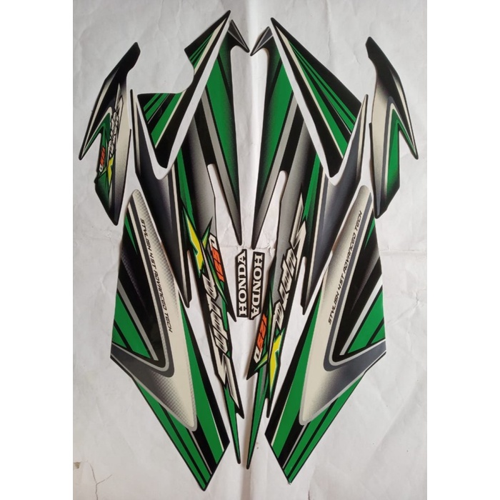 stiker striping honda supra x 125d 2006 - Hijau