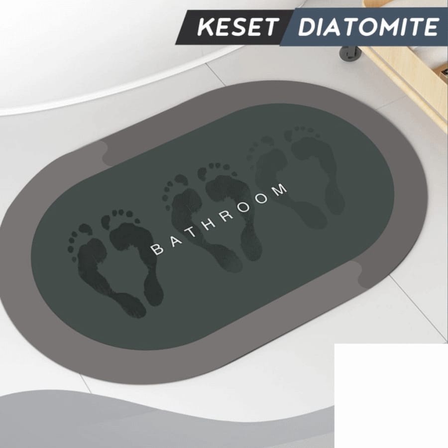 Keset Diatomite Bundar / Keset Kaki Anti Bau Nyerap Air Anti Bakteri / Keset Batu Kamar Mandi - INDOGROSIR
