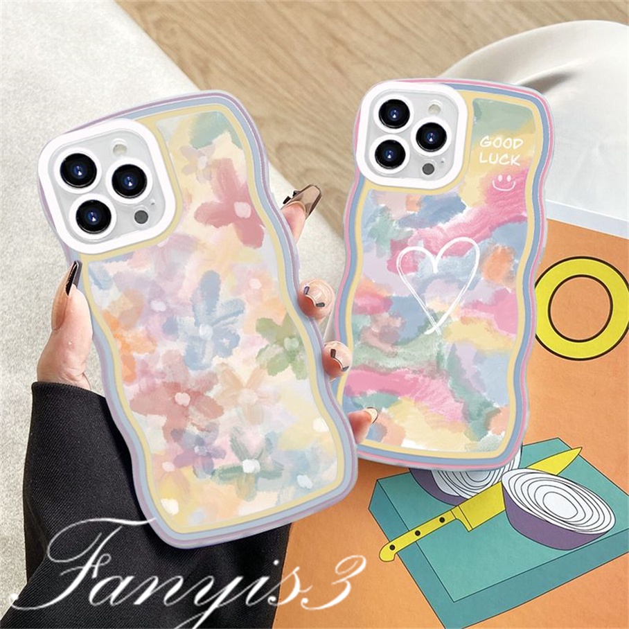 Compatible For iPhone 14 13 12 11 Pro Max X XR Xs Max 8 7 6 6s Plus SE 2020 Soft Case TPU Motif Lukisan Bunga Untuk