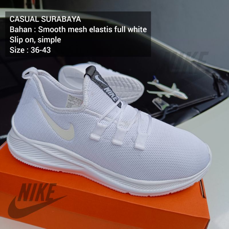 [Promo.Shopee] Sepatu Sneakers Slip On Putih Salju Bahan Rajut Grade Original