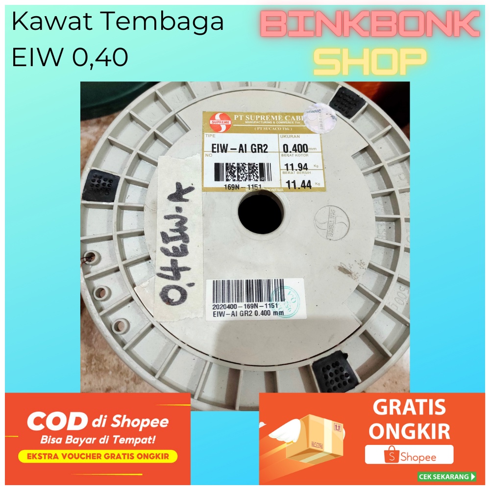 KAWAT TEMBAGA 0.40 EMAIL EIW SUPREME UKURAN 0,40 mm untuk GULUNG REWINDING DINAMO TRAFO TAMIYA KIPAS