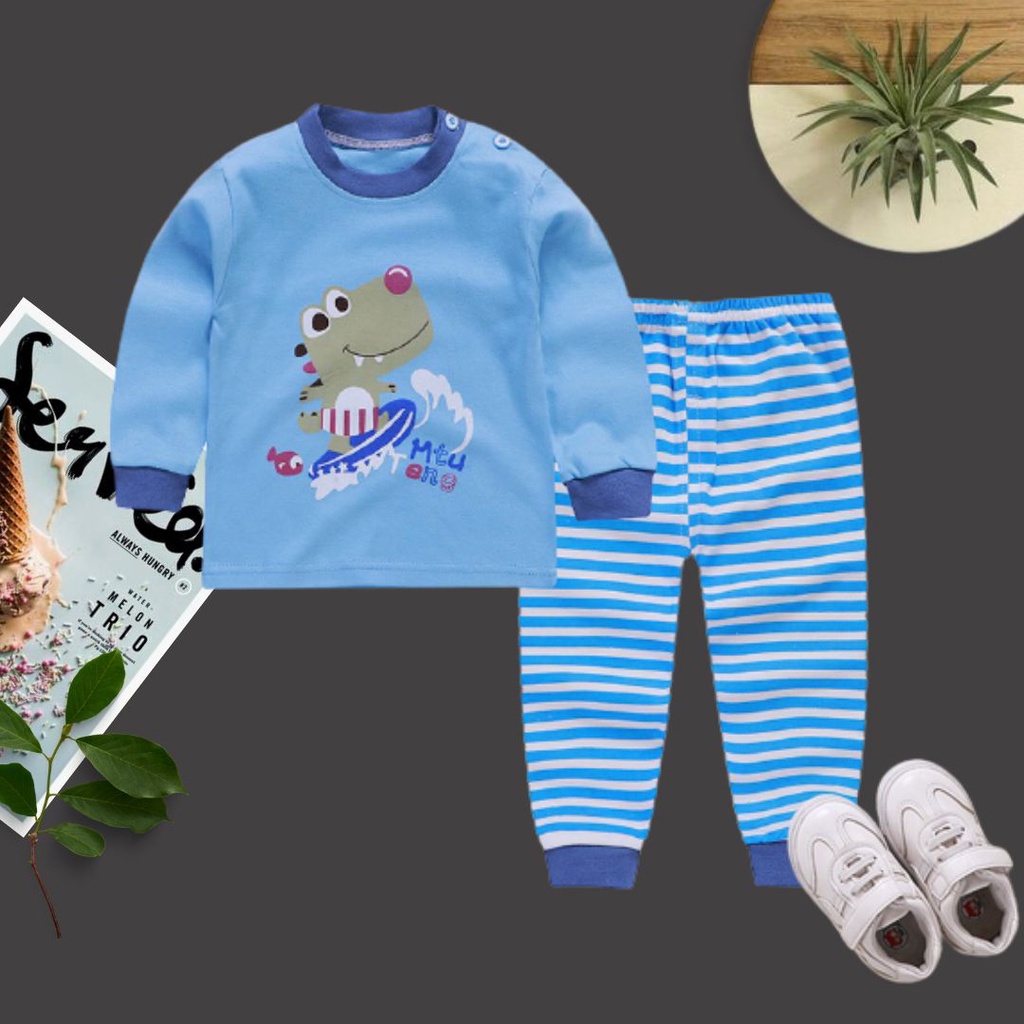 HappyOliver KIDS SUIT PANJANG Setelan Anak Bahan Kaos Lengan + Celana Berkualitas Import cwek cowok NEW1 part2