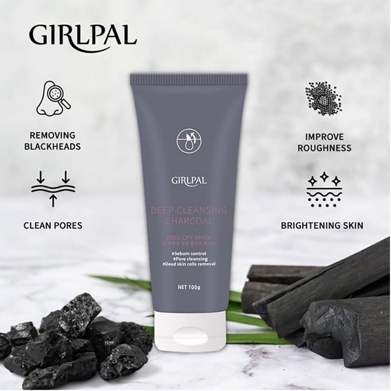 SHINE STAR - [BPOM] GIRLPAL Charcoal Blackhead Remover Mask 100g Peel Off Masker Pembersih Komedo Wajah ​Hidung