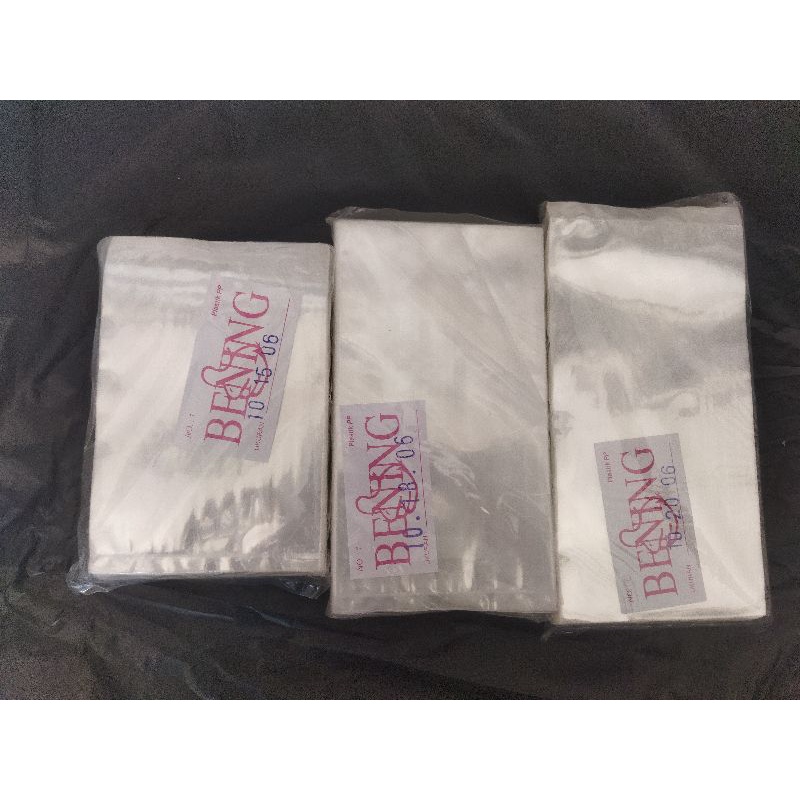 Plastik PP Bening tebal 06 ukuran 10x15 10x18 10x20